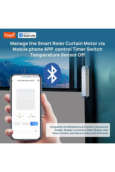 Choice Tuya Smart Remote Control Automatic Blinds,Pull Cord Sunshade Electric Curtain,APP Bluetooth Cont...