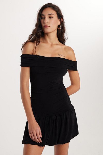 Tudors Γυναικείο Slim Fit Slim Fit Strapless Μαύρο Midi Φόρεμα