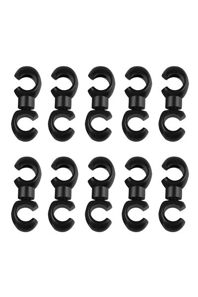 Choice 10pcs Black 40/10pcs Rotatable S-style Bike Brake Cable Clips, Durable Mtb Hose Guide Hooks For Bicy