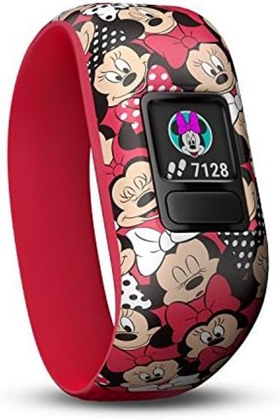 Garmin vivofit Jr. 2 - Disney Minnie Mouse Fitness Activity Tracker for Kids - Stretchy Band - Multi
