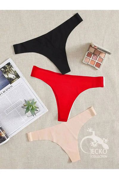 GECKO COLLECTION Laser Cut Thong Women's Panties 3-Pack