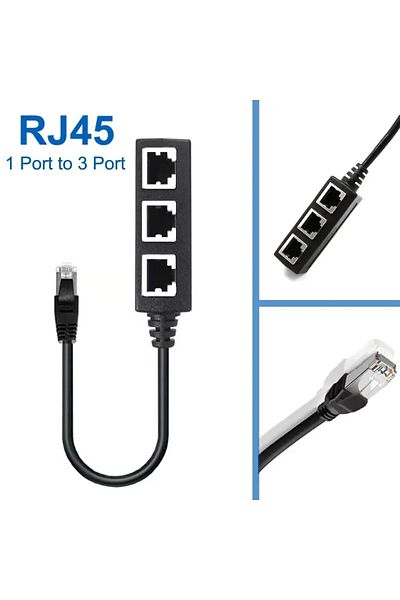 Choice 0.25m Rj45 Ethernet Cable Splitter Network Adapter,ethernet Splitter 1 To 3 Cable Suitable Super Lan