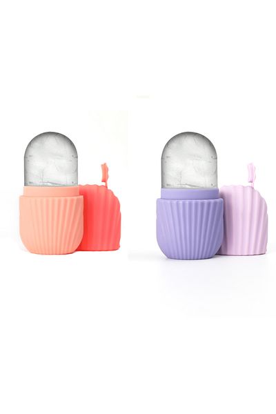 Choice Purple Pink Silicone Ice Roller Massager For Face, Eyes - Natural Skin Care, Cooling And Eliminating