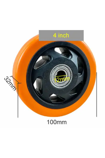 Choice عجلات دوارة بديلة من مادة البولي يوريثين مقاس 4 بوصات مع محامل مزدوجة ...