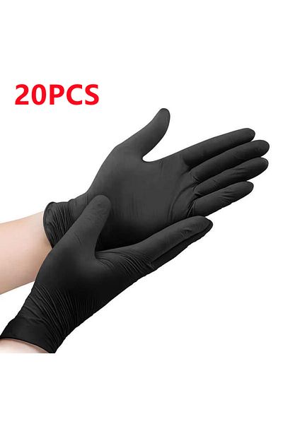 Choice S Black 20pcs 20/100pcs Black Nitrile Gloves Disposable Latex & Powder Free Non-sterile Cleaning Glo