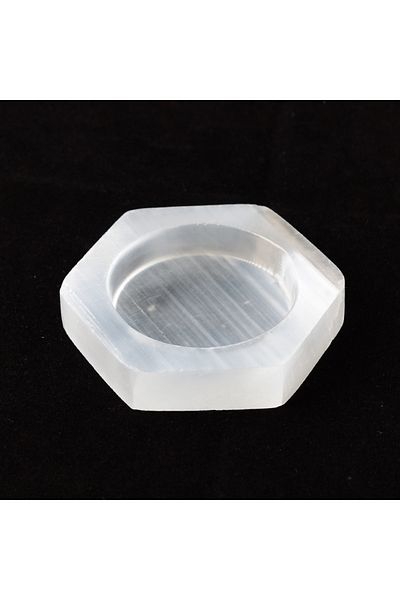 Choice 1PC Natural Selenite 1PC Hexagon Stone Bowl Natural Selenite Gemstone Energy Healing Massage Chakra
