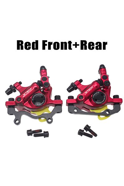 GOLDIX Red A Pair ZOOM XTECH HB100 MTB Hydraulic Disc Calipers Front and Rear Rotor G3 160/180MM MT200 M315