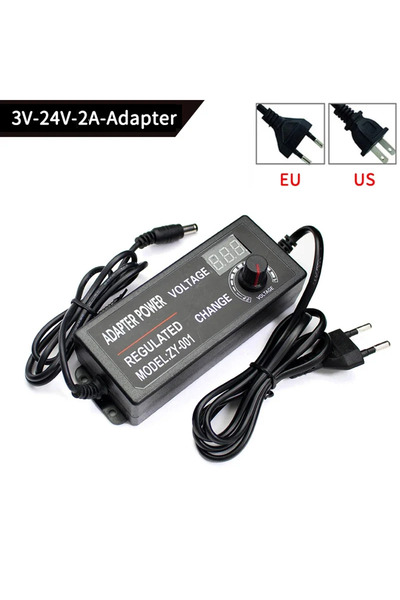 Choice US With 8PCS Connect 3V-24V 2A Adjustable Power Supply Adapter AC To DC 3V 9V 12V 24V 2/3/5A Univers