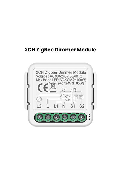 choice2 ZigBee Dimmer 2CH GIRIER Tuya Smart ZigBee 3.0 Dimmer Switch Module W...