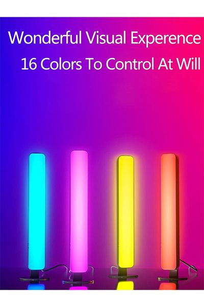 COOYA RGB Desk Light, 16 hue gradient light strip,4 dynamic modes,Sound Reactive,for Room Ambient Lighting