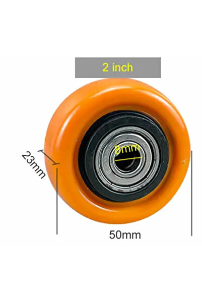 Choice5 1pc 2 inch PU Replacement caster wheels with double bearings orange c...