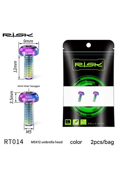 Choice Oil Slick Risk Titanium Alloy Kettle Holder Fixing Screw M5x12mm With Gasket Mountain Road Bike Pump