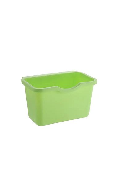 Choice <4l Green Space-saving Rectangular Plastic Dustbin - Sleek Cabinet Mount Trash & Paper Organizer, Ea