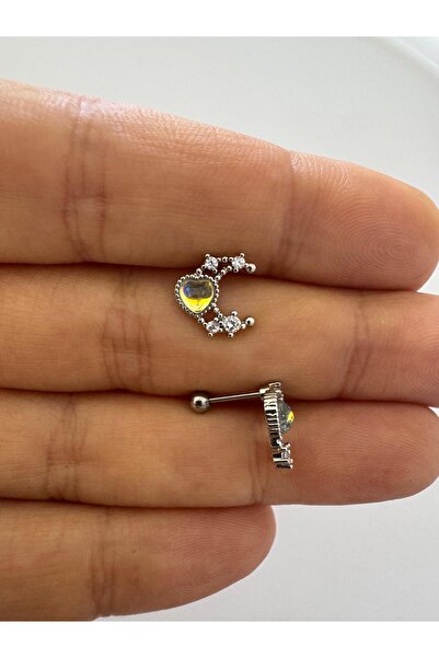 Arescollection 1 adet zirkon taşlı helix tragus lobe uyumlu piercing küpe