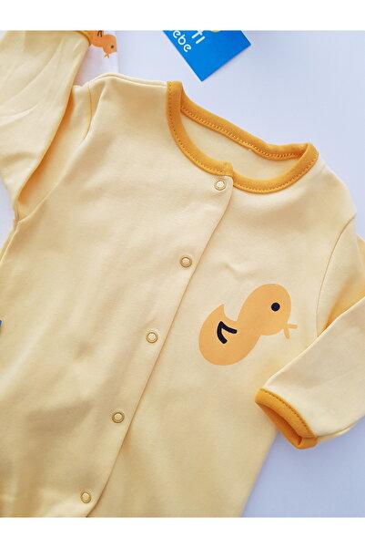 artıbebe Duck 3-Piece Baby Rompers, 100% Cotton Baby Rompers Newborn