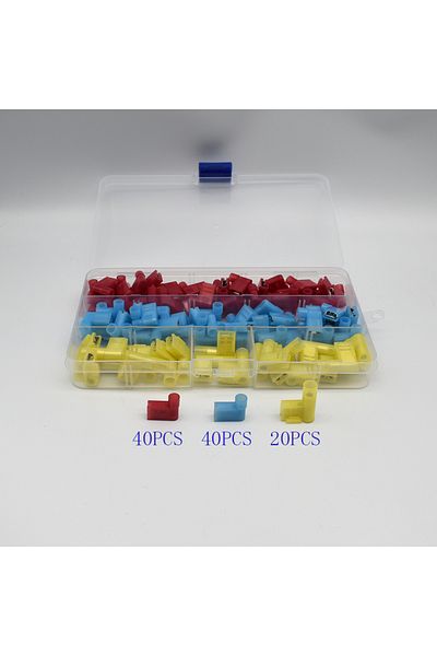 Choice 100PCS Nylon Flag Spade Quick Disconnects Female Wire Connector 22-10 AWG 90 Degree Electrical Cr...
