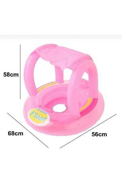 bestadashop حلقة سباحة للأطفال مع مظلة للقدم
