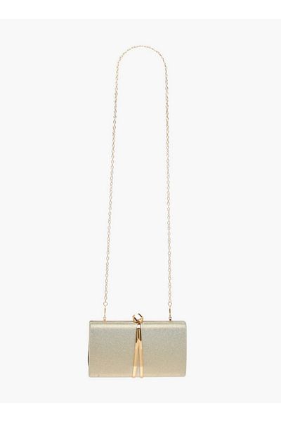Flora Bella by Shoexpress Textured Clutch with Twist Lock Closure