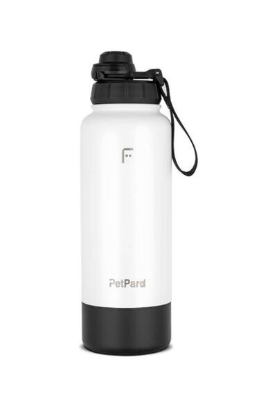 Fakir PetPard 2 in 1 Kedi & Köpek Mama Kabı ve Paslanmaz Çelik Termos, 1 Litre, Beyaz