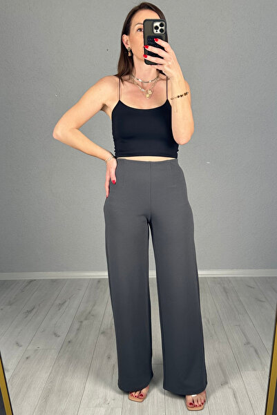 lady special Women's Elastic Waist Lycra Palazzo Trousers