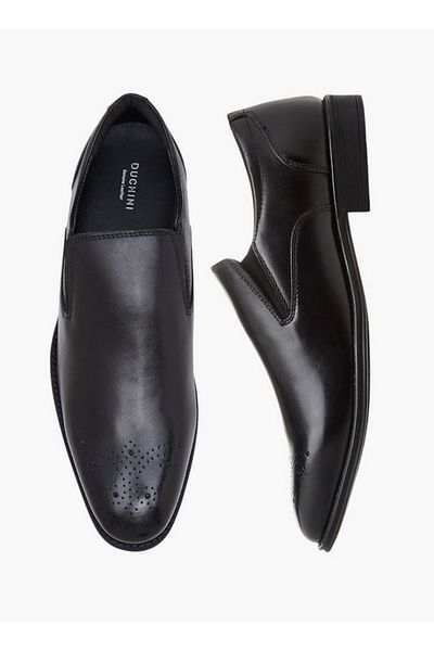 Duchini Men's Textured Slip-On Loafers