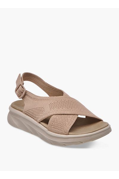 Flora Bella by Shoexpress Textured Cross Strap Sandals with Buckle Closure