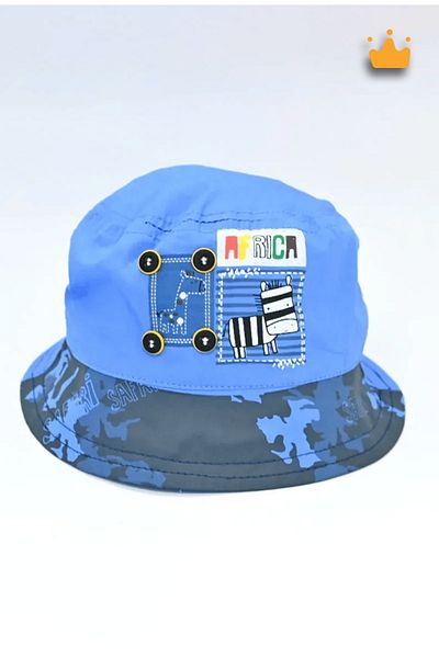 Kitti 1-4 ani 48 cm Bebeluş Băieţel Vară Safari Model Pălărie Fedora Albastru Y 213005