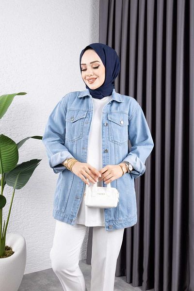 HARMAN BUTİK JACHETĂ DENIM DENIM NEGRĂ, SPĂLATĂ LA ZĂPĂ, CU BUCURI