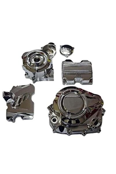 HSGL Motorsiklet Kuba Karter Kapağı Sağ+Sol+Ön Dişli Nikel (5 Parça) Çıta
