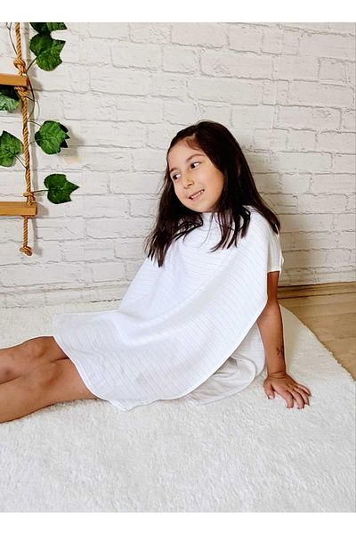 Alpar Tekstil Muslin Poncho Hooded Girl-Boy-Baby Baby Sea, Beach, Pool Cream / Ecru