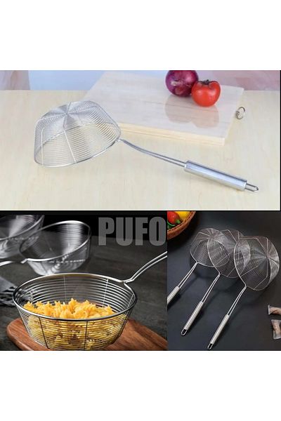 PUFO Palet de bucătărie din metal perforat, pentru cartofi prăjiți, gogoși, churros sau carne, 40 x 15 cm