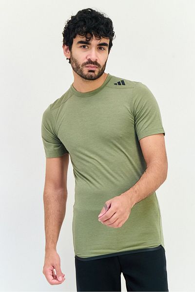 adidas Men Sportswear Fit Short Sleeve Outdoor T Shirt, Olive