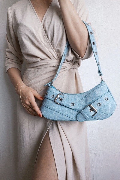 Glemix Casey Kot Kemer Detaylı Baget Kadın Omuz Çantası