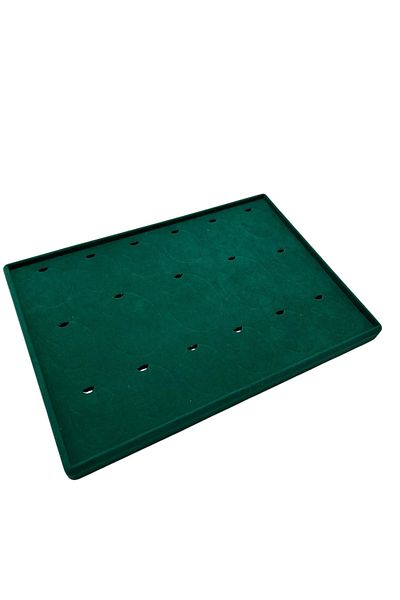 MeGass Dekor Domestic Production Bucharest Model Dikine Suede Fabric Green 34-24 cm Set of Three Table Stand with Legs