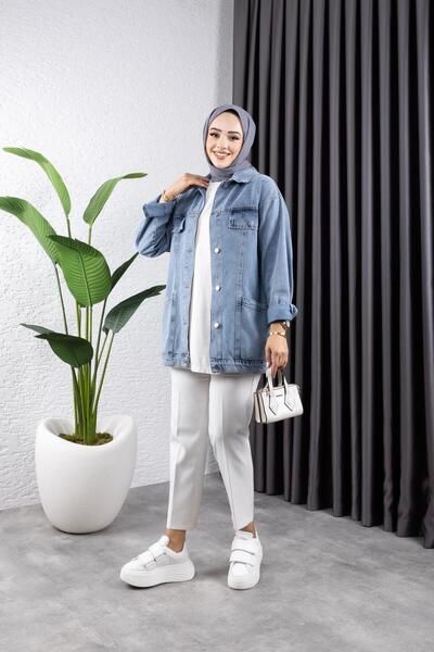 HARMAN BUTİK ΓΥΝΑΙΚΕΙΟ ΤΖΙΝ ΤΖΙΝ ΜΠΟΥΦΑΝ ΜΕ ΛΕΠΤΟΜΕΡΕΙΑ ΤΣΕΠΗΣ