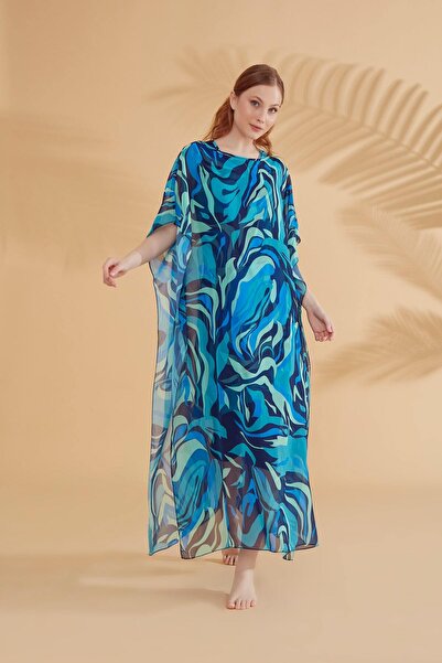 Marina Caftan pareo turcoaz cu model P2347