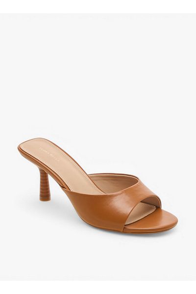 Flora Bella by Shoexpress Solid Slip-On Sandals with Flared Heels