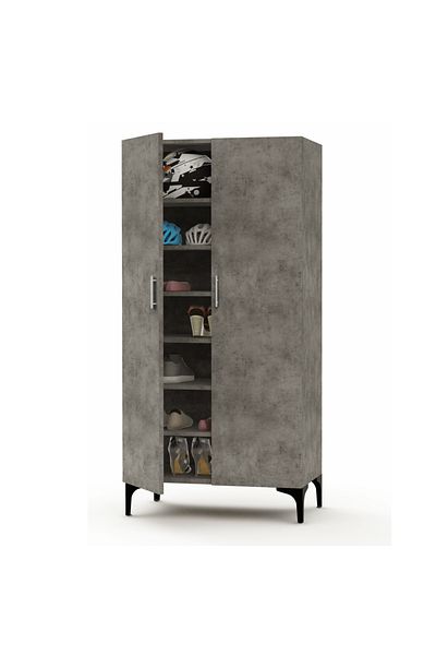 Mahmayi Modern Tall Shoe Cabinet 7 Shelves, Perfect for Entryways Solution for Shoe Collection