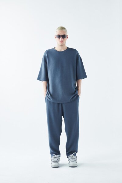 VAMOSCLO Σετ Φόρμας Oversize Basic Πλεκτό Σκούρο Πετρέλαιο