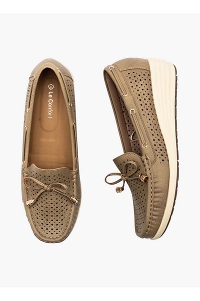 Le Confort Textured Slip-On Mocassins with Bow Detail