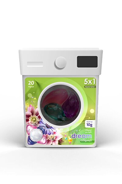 Dream أقراص / كبسولات تنظيف الأطباق 5 في 1 ، ٢٠ كبسولة برائحة اللافندر