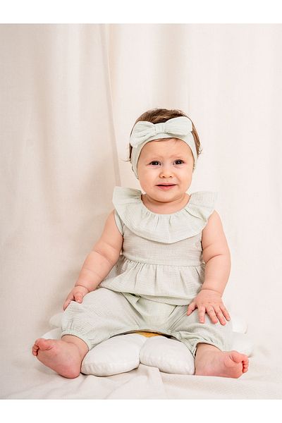 Kidaxi Şile Cloth Baby Rompers and Bandana Set – 3-24 Months