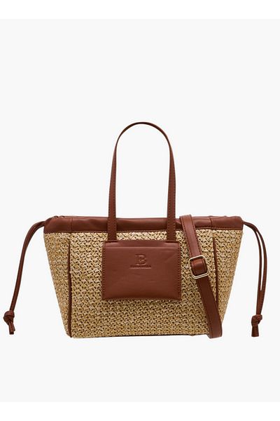 Flora Bella by Shoexpress Textured Tote Bag with Double Handle and Magnetic Button Closure