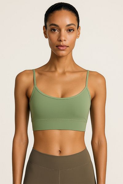 HNX Thin Strap Recovery Sports Bustier |   Oil Green