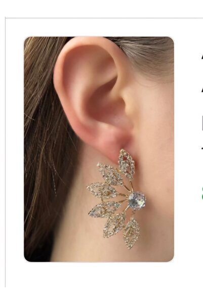 Meri Half Flower Model Vip Design Evening Dress Earrings