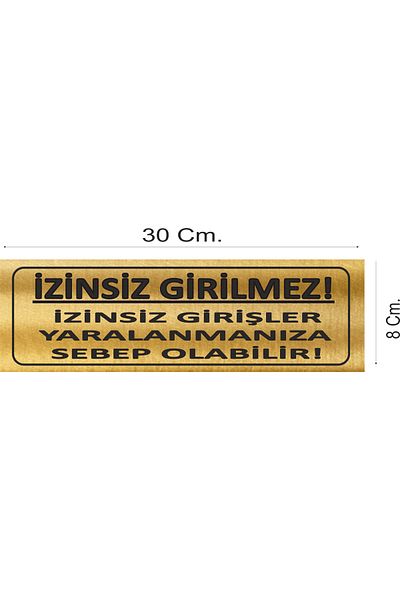 sıradışıhediyem Trespassory Warning Sign Metal