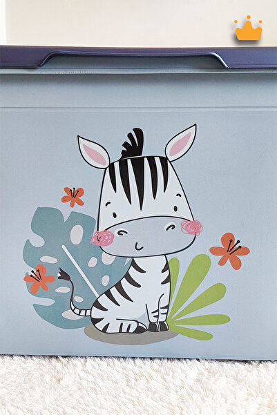 Babyhola 50Lt Tekerlekli Oyuncak Eşya Saklama Kutusu Sepeti Çocuk Odası Organizer Mavi 70x40x35cm