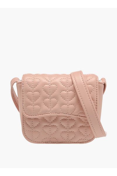 Flora Bella by Shoexpress Heart Embroidered Crossbody Bag with Strap Handle and Flap Closure