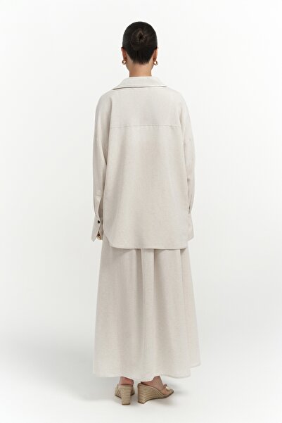 BOHEMAİ Ambra Beige Shirt Skirt Set