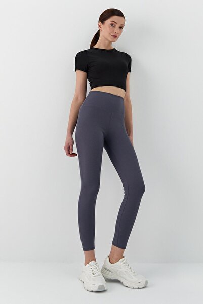 Shopping Shop Leggings cu talie înaltă din fire ANTRACIT